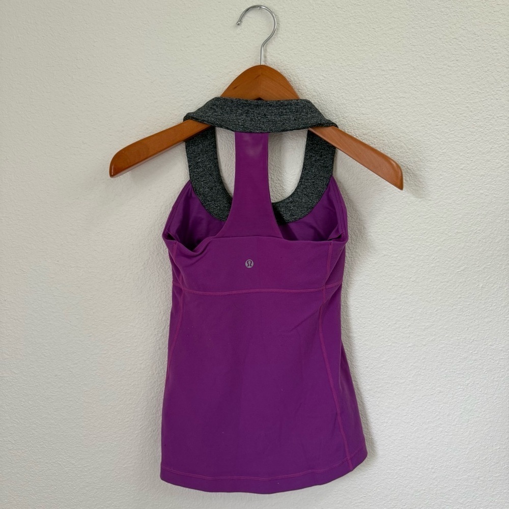 Lululemon Athletica Purple and Gray Athletic Sport Tank Top Women’s Size 4 - Picture 4 of 7
